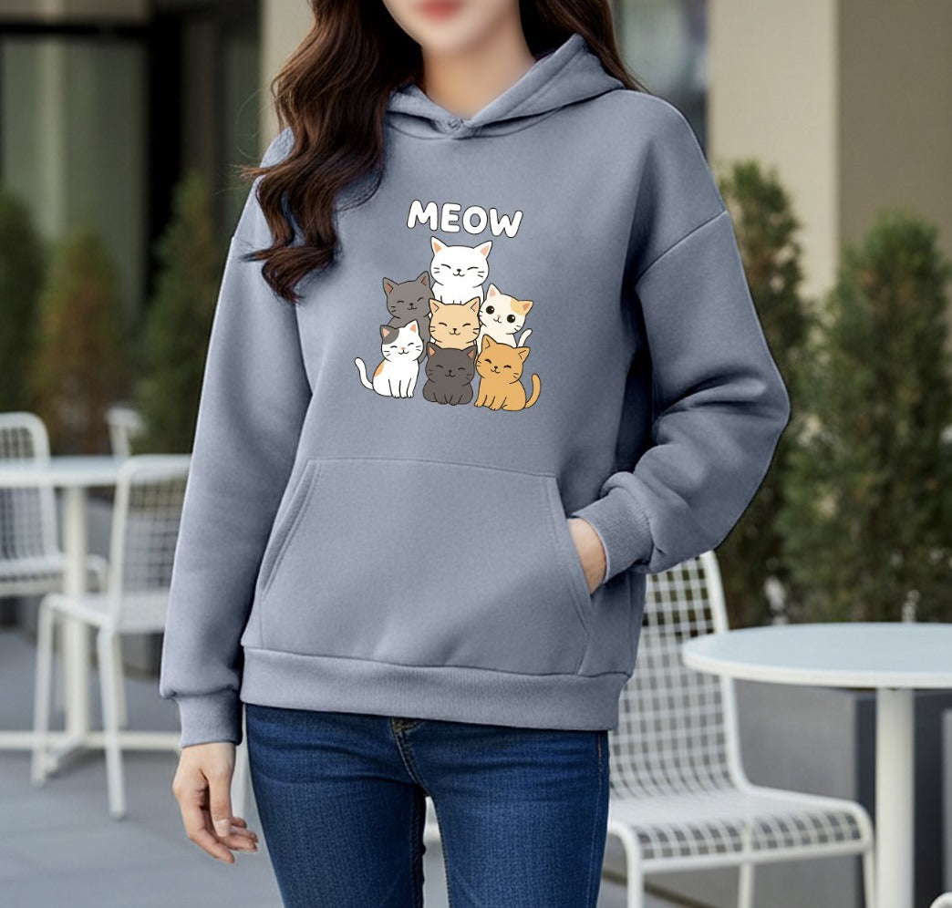 WinterGlow | Premium Soft Printed Winter Hoodie for Stylish Ladies