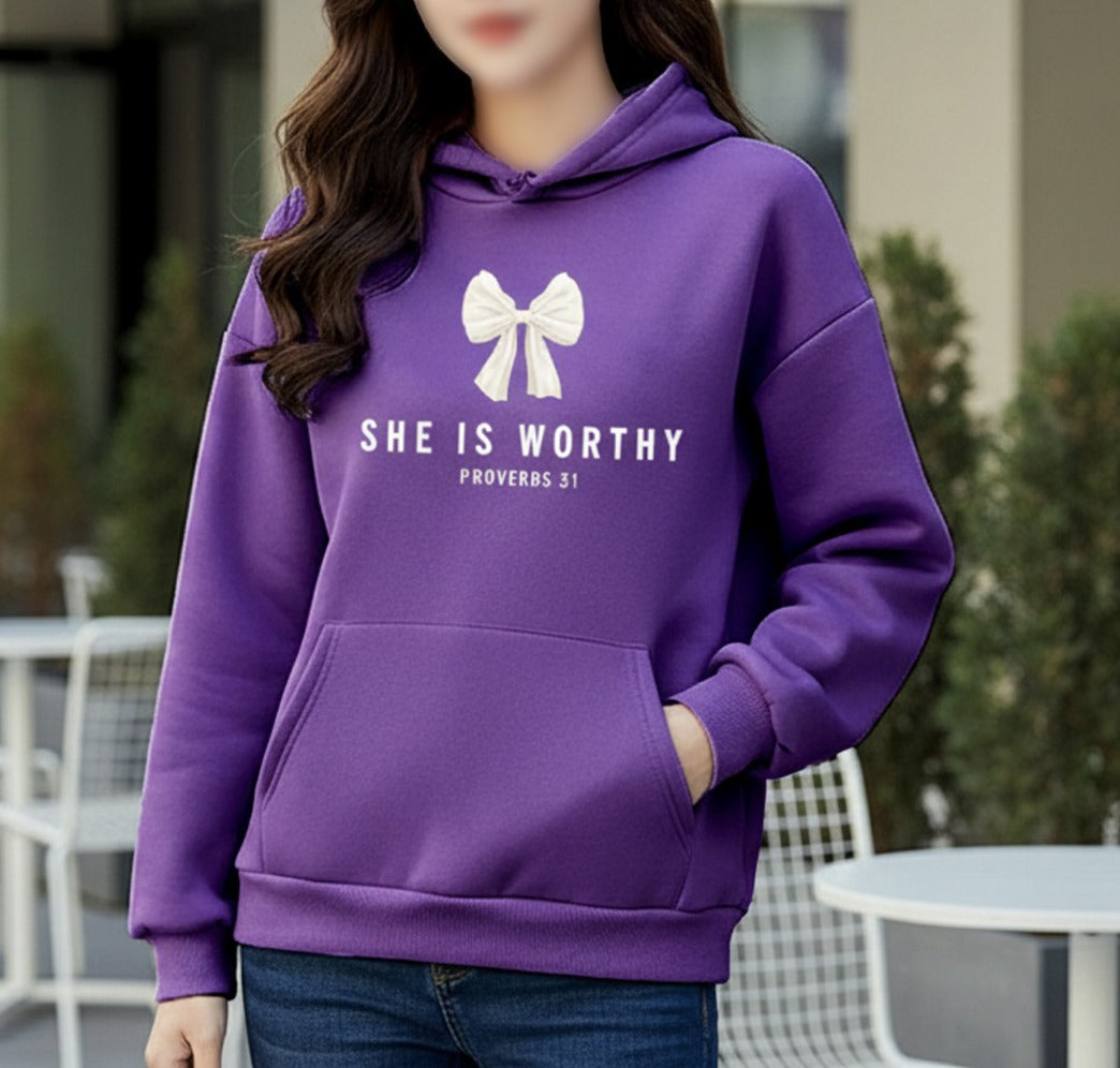 WinterGlow | Premium Soft Printed Winter Hoodie for Stylish Ladies