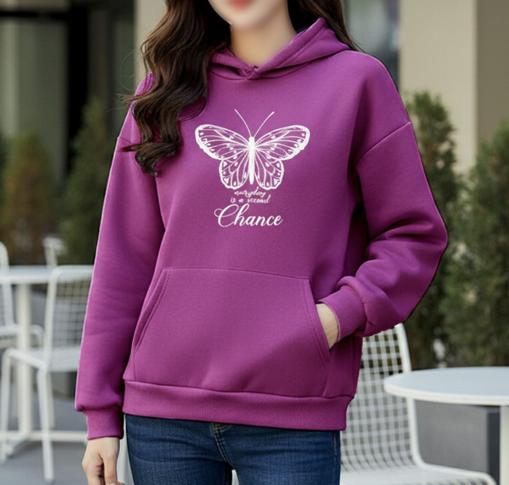 WinterGlow | Premium Soft Printed Winter Hoodie for Stylish Ladies