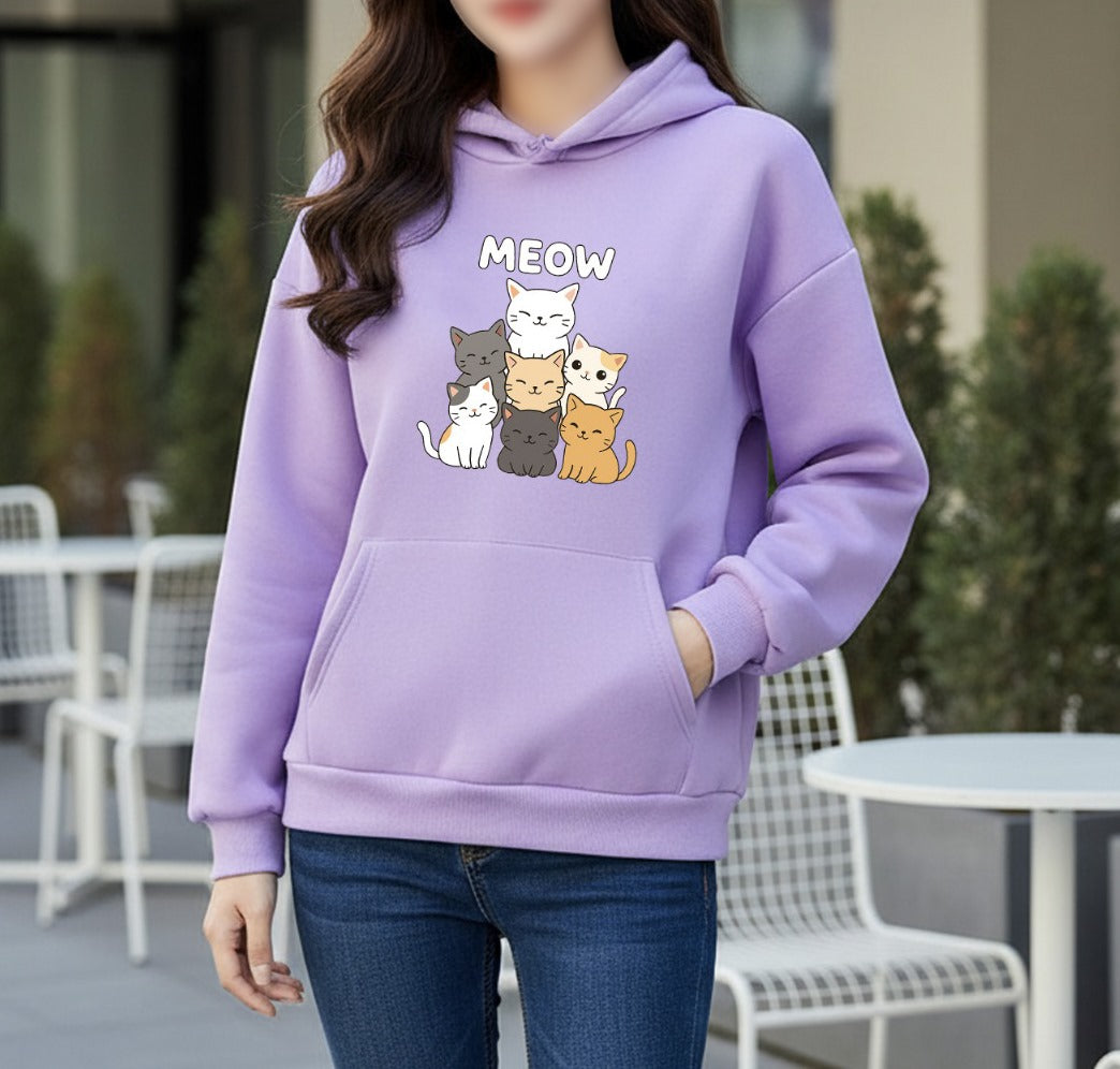 WinterGlow | Premium Soft Printed Winter Hoodie for Stylish Ladies