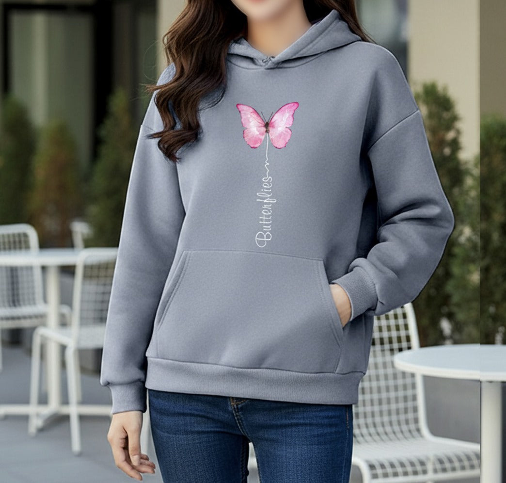 WinterGlow | Premium Soft Printed Winter Hoodie for Stylish Ladies