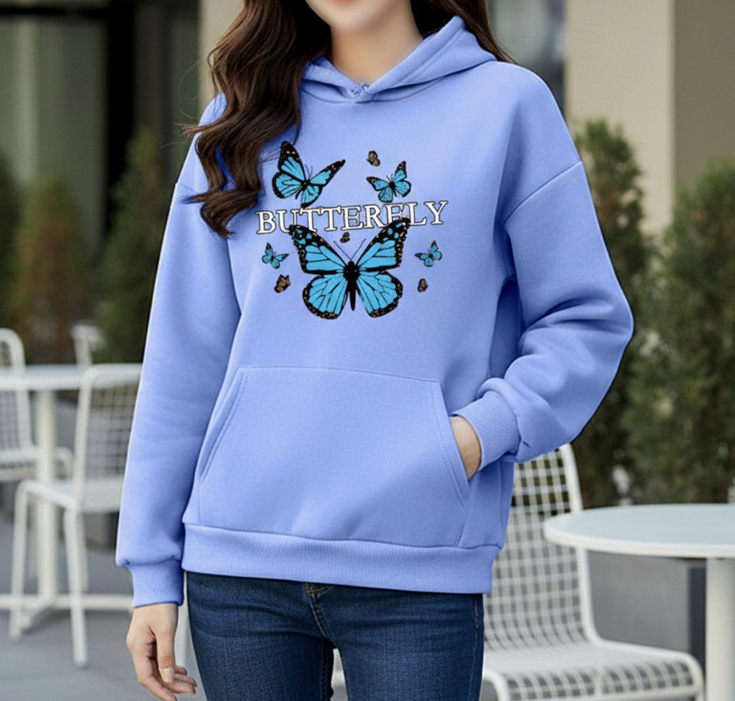 WinterGlow | Premium Soft Printed Winter Hoodie for Stylish Ladies